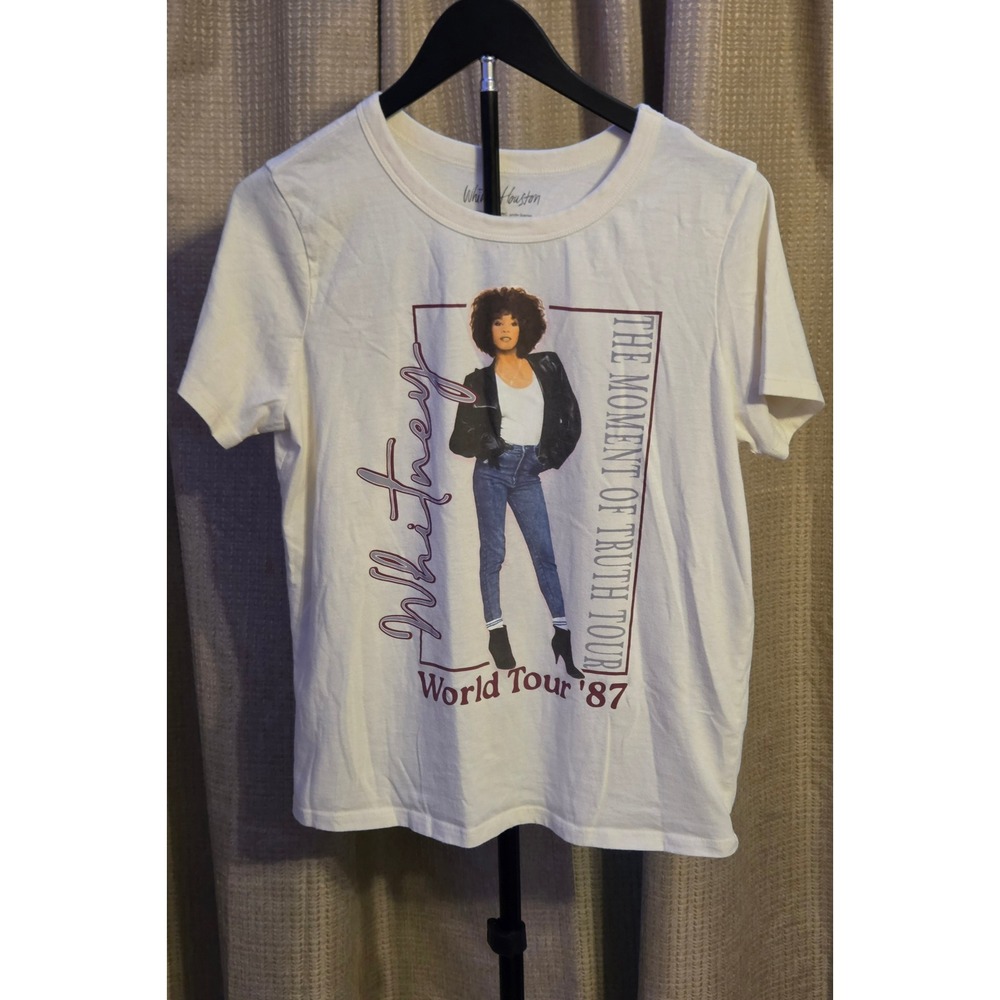 Whitney Houston Moment Of Truth World Tour 87 Graphic T-Shirt Womens Medium